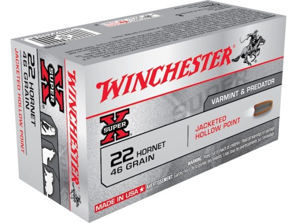 480807-1.jpg Winchester Super X 22 Hornet Ammo 46 Grain Jacketed Hollo...