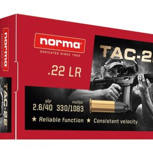 Norma TAC-22 Ammunition 22LR 40 Grain Lead Round Nose - 22lr