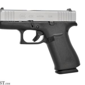 Glock 43X 9mm 10rd 3.41″ Pistol Black/Silver PVD PX435SL2...