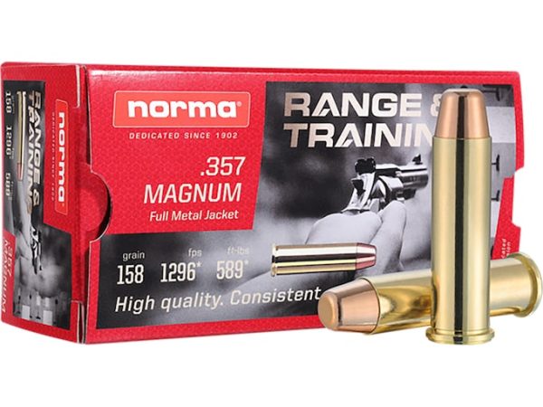 q1-1.jpg Norma Range & Training 357 Magnum Ammo 158 Grain Full Met...
