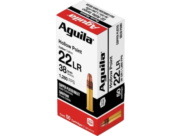 190579-1.webp Aguila Super Extra High Velocity 22LR Ammo 38 Grain Plated Hollow Point - Best Price for sale