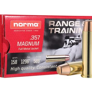 Norma Range & Training 357 Magnum Ammo 158 Grain Full Metal Jacket 500 rounds Direct for sale